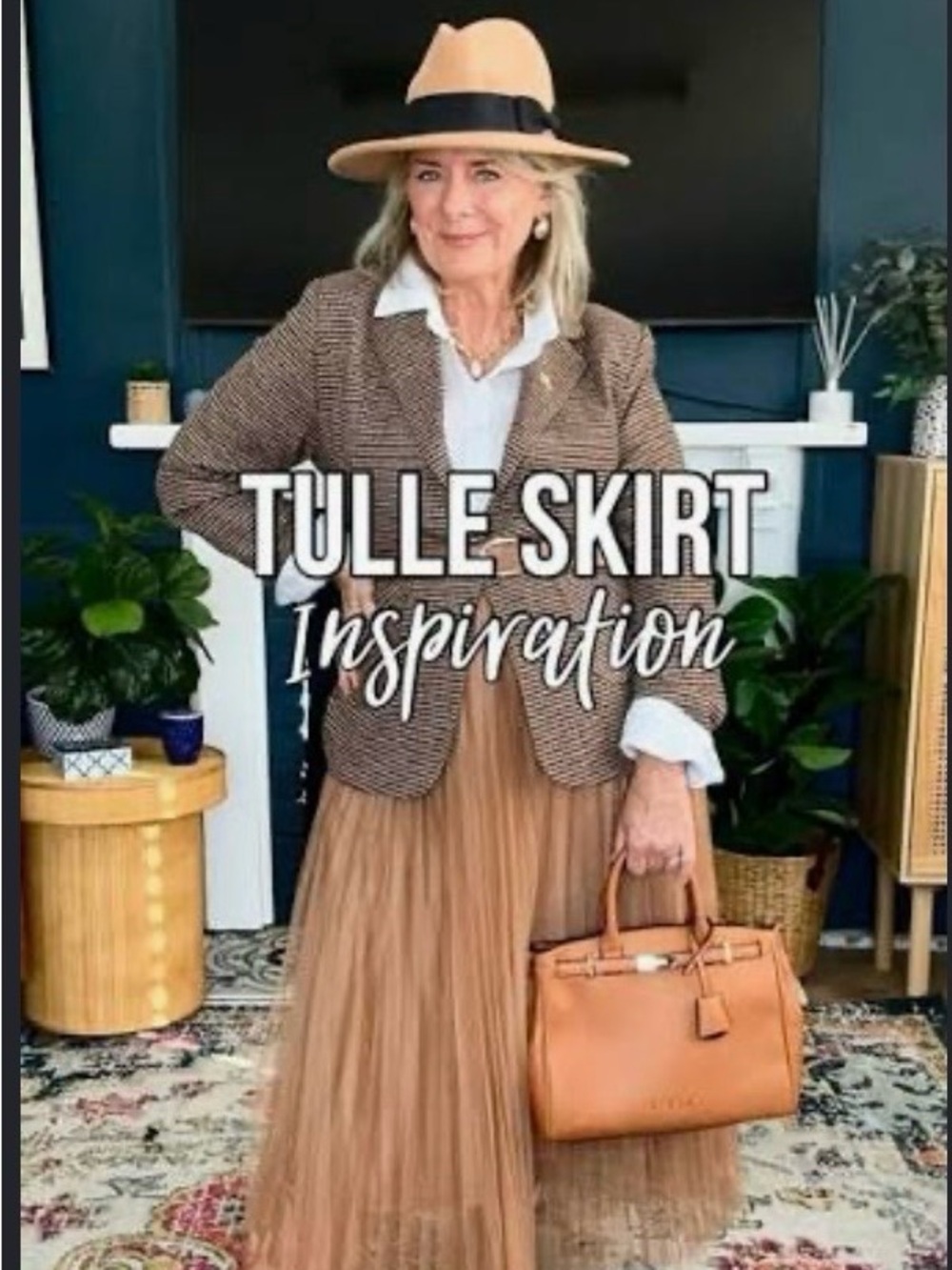 SHEIN Camel Tulle Maxi Skirt